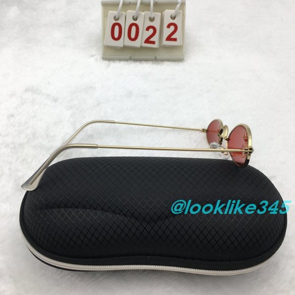 Pink Lens Retro Vintage Elliptical Shape 90s Glasses Trendy Y2K Sunglasses - Picture 2 of 4